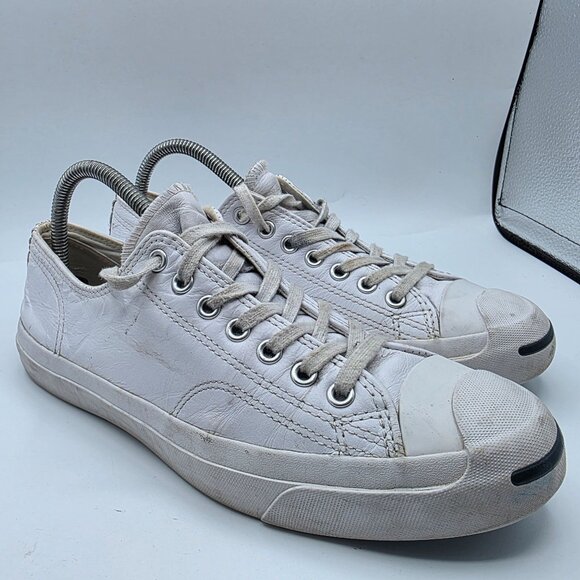 Converse Jack Purcell Leather Womens Size 9 White Shoes Casual Walking Outdoors - Picture 1 of 13